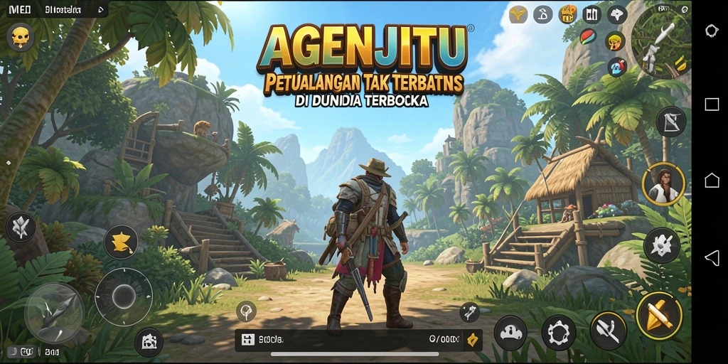 Screenshot tampilan gameplay AGENJITU di dunia terbuka yang luas.