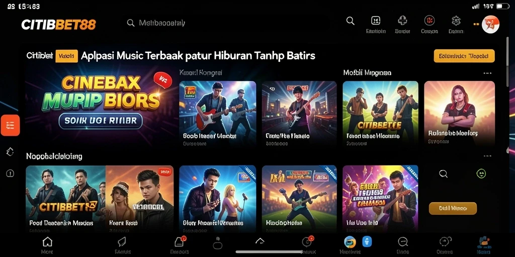 Tampilan utama CITIBET88 menunjukkan beragam genre musik yang menarik.