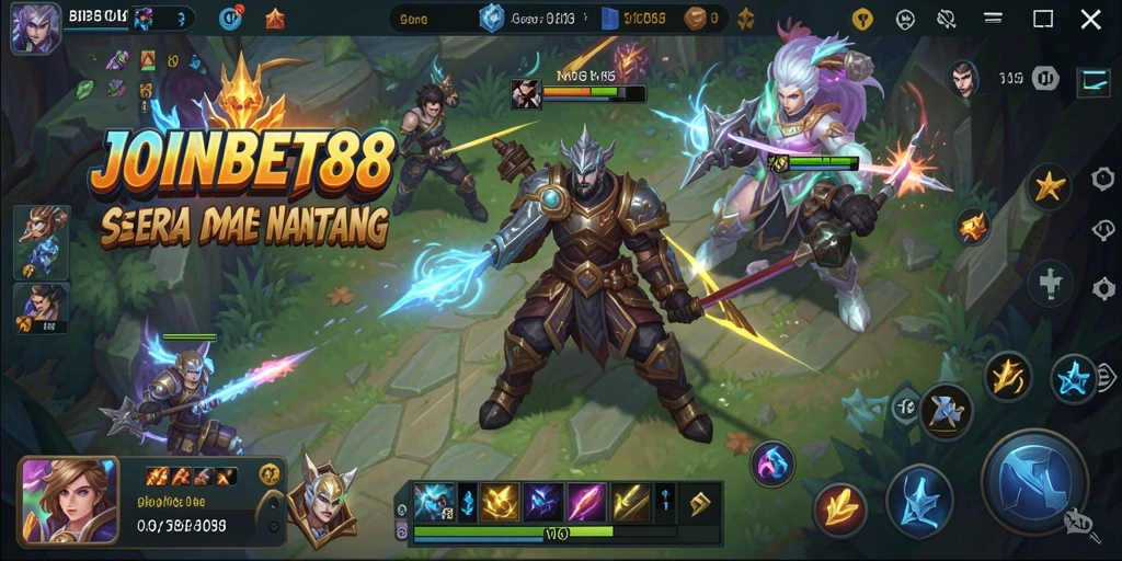 Tampilan gameplay menarik dari JOINBET88 dengan aksi MOBA yang mendebarkan.