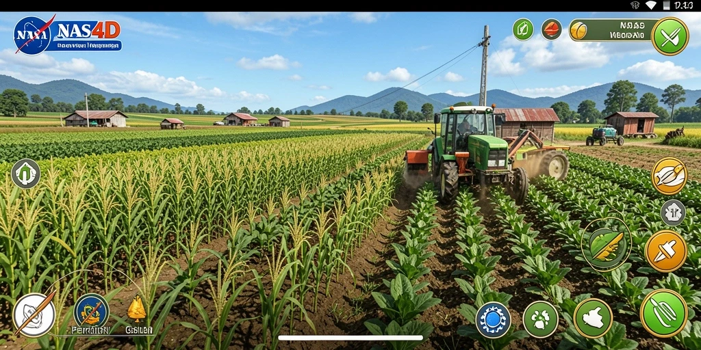 Screenshot gameplay NASA4D menampilkan serunya bertani di lahan subur.