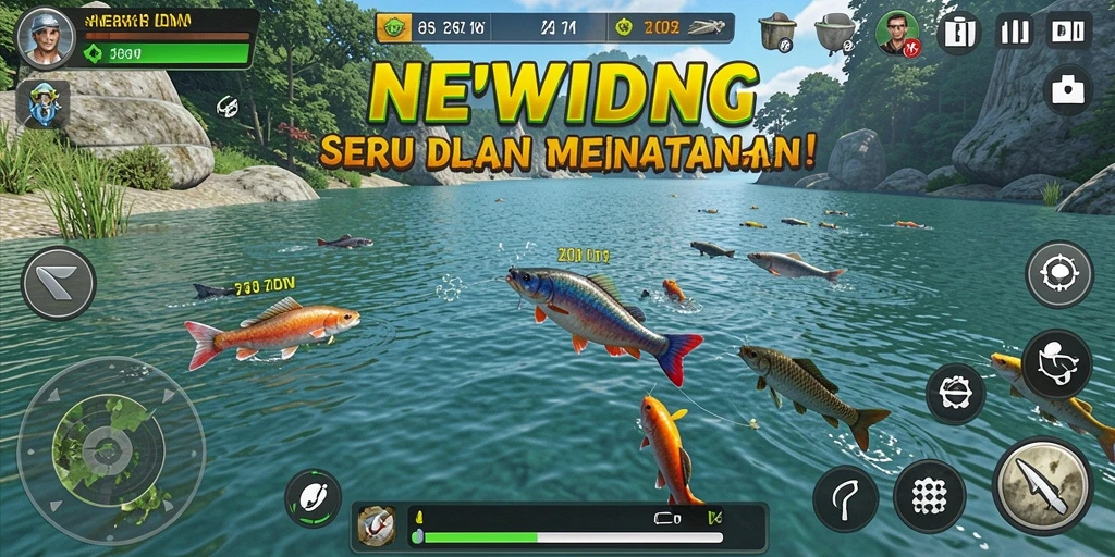 Tangkapan ikan besar dalam gameplay NEWIDN yang mendebarkan.