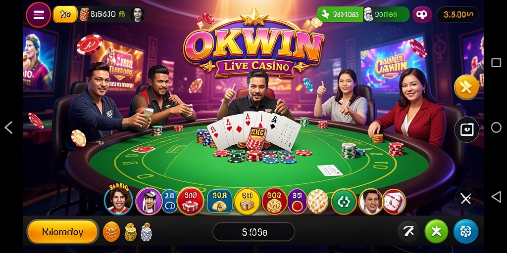 Menampilkan dealer langsung dan permainan seru di OKWIN Live Casino.