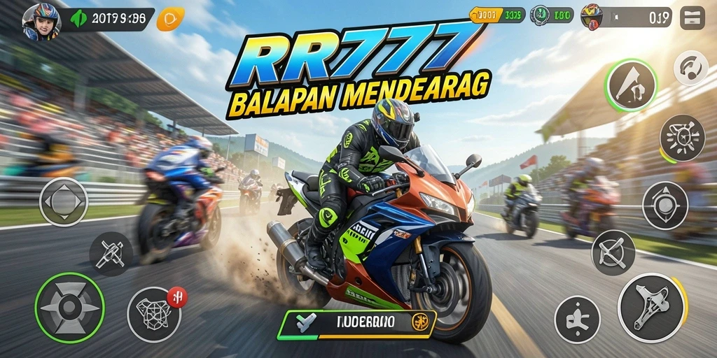 Gameplay balapan motor yang seru dan penuh aksi.